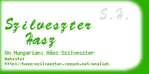 szilveszter hasz business card